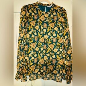 Emily Wonder Floral Green and Yellow Gold blouse